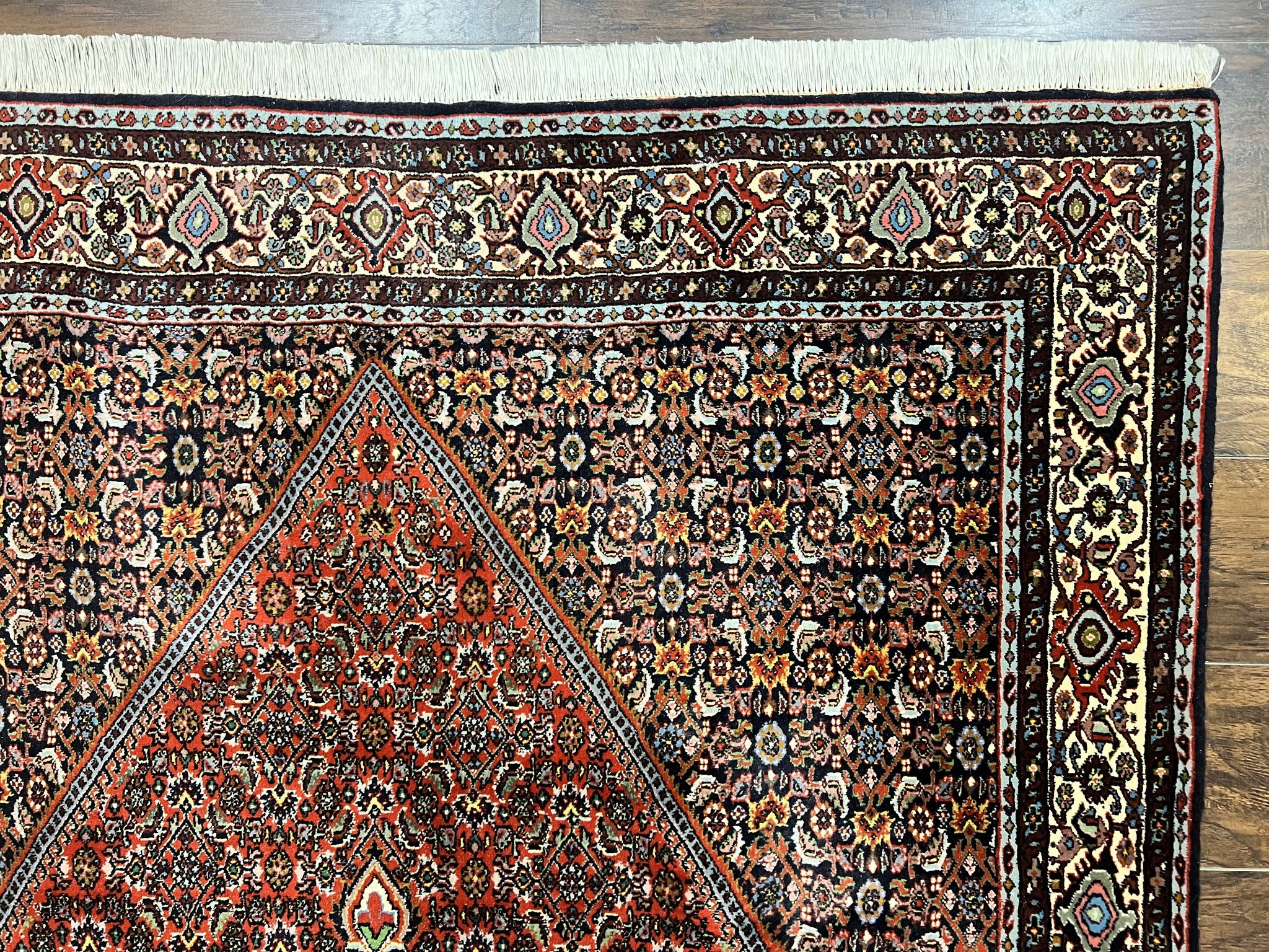 Persian Bidjar Rug 5x10, Wool Hand Knotted Vintage Carpet, Highly Detailed, Mahi Herati Pattern, 5 x 10 Oriental Rug by Jewel Rugs