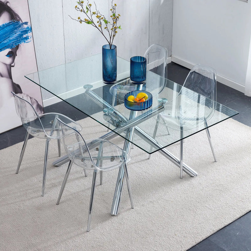 Modern Minimalist Transparent Dining Chair - 6-Piece Set by HouseOfZazla