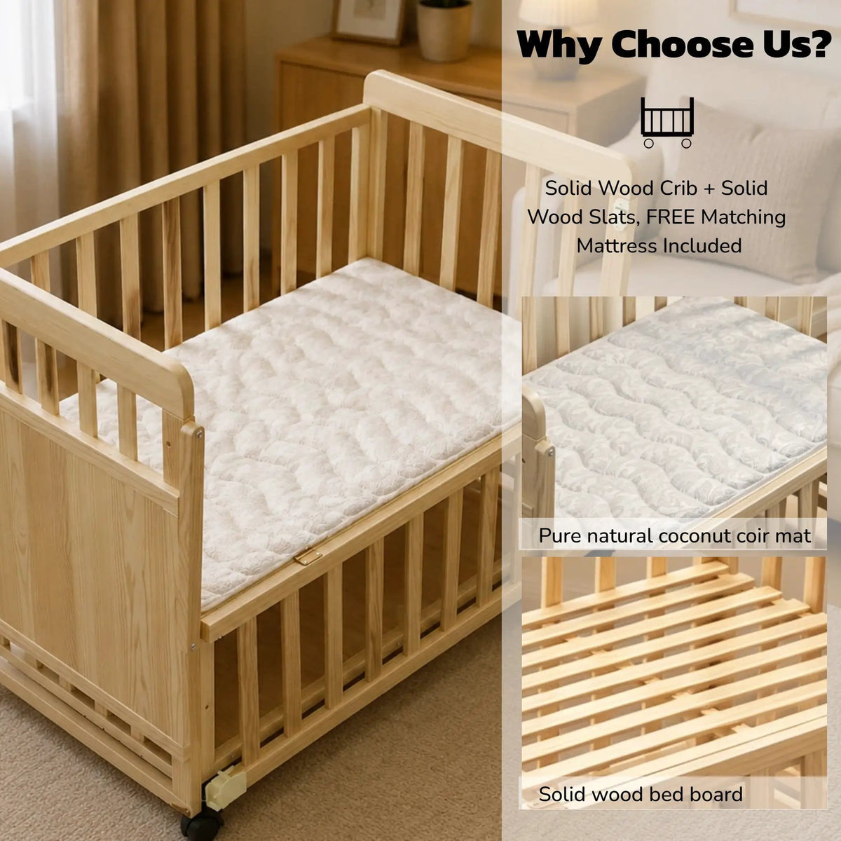 Solid Wood Baby Bassinet by HouseOfZazla