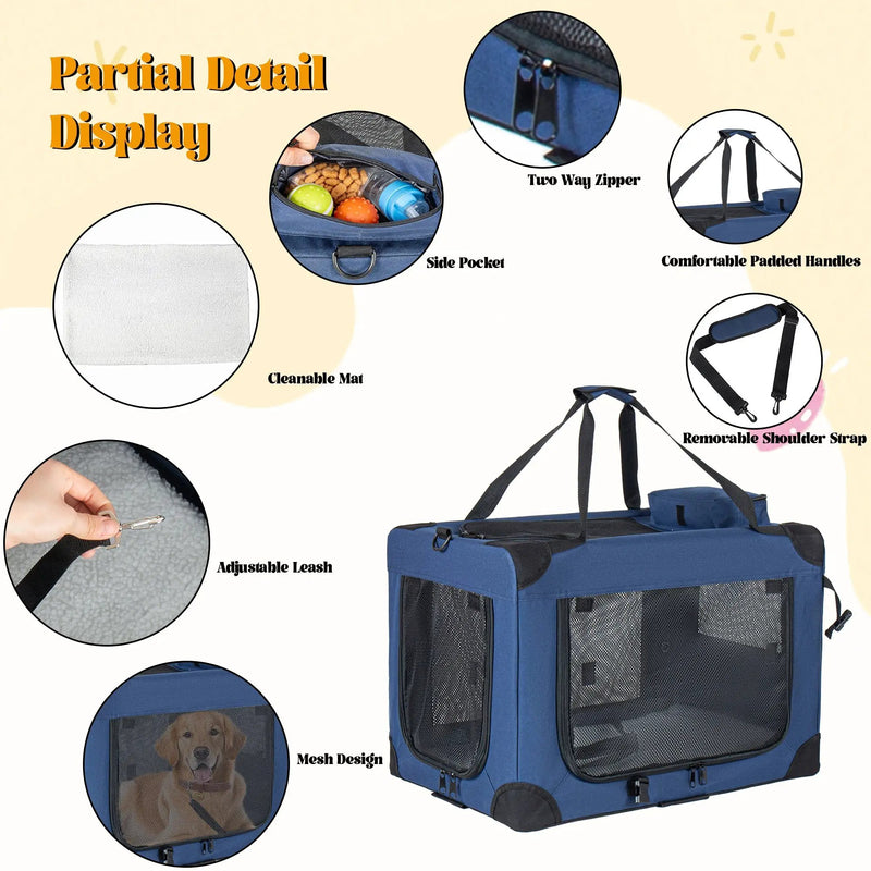 32'' Soft Dog Crates Kennel - Portable Folding Pet Carrier by HouseOfZazla
