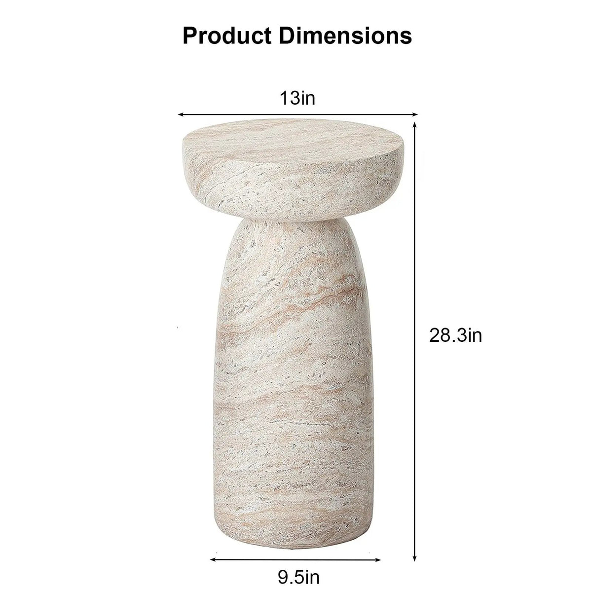 Natural Stone Grain Mushroom Shape Side Table by HouseOfZazla