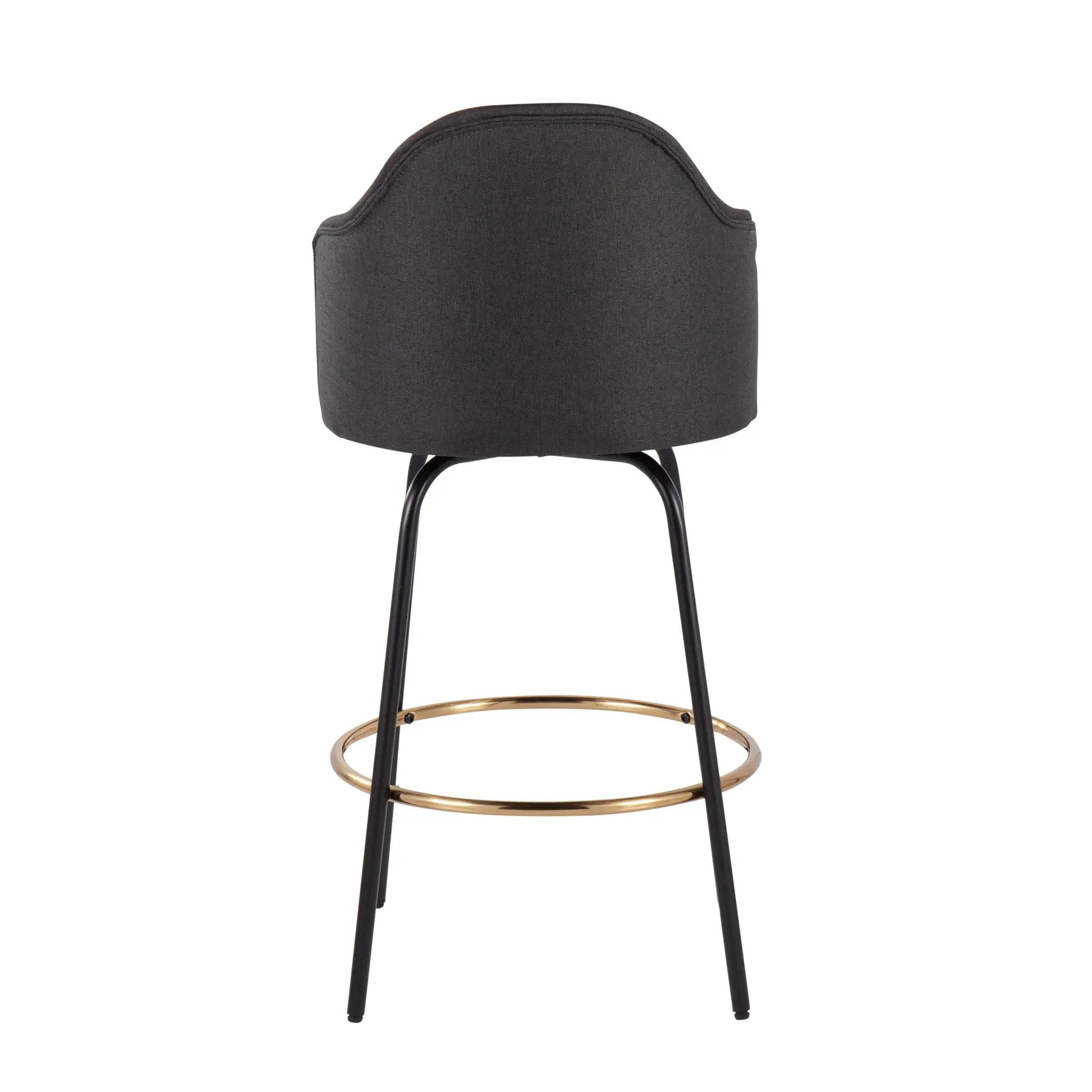 Ahoy - Contemporary Fixed Height Counter Stool Round Footrest (Set of 2) by HouseOfZazla