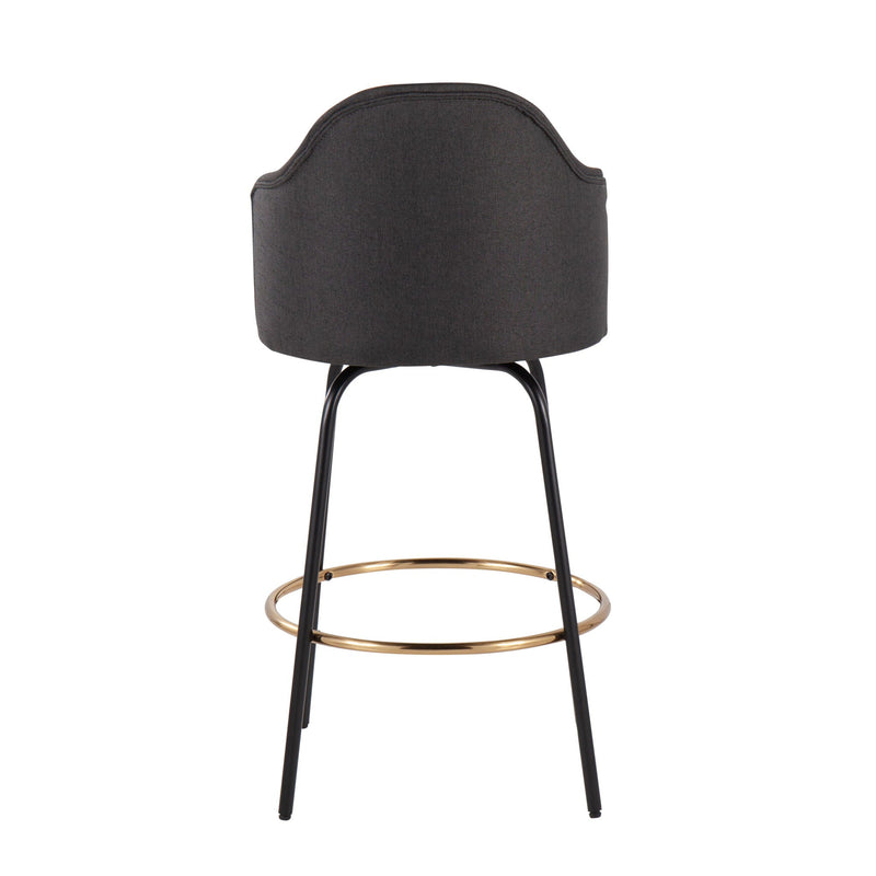 Ahoy - Contemporary Fixed Height Counter Stool Round Footrest (Set of 2) by HouseOfZazla