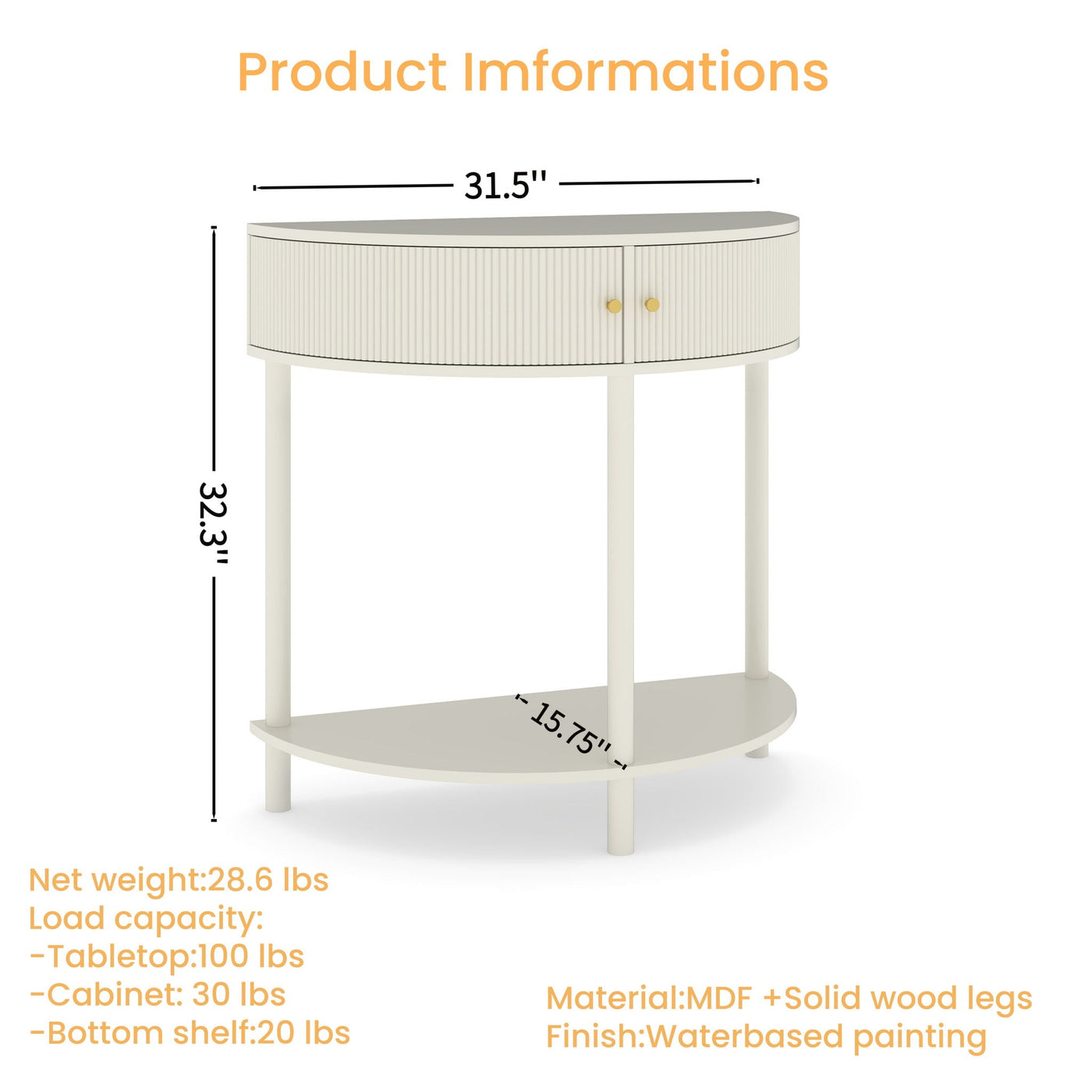 Demi Lune - Console Table With 2 Storage Drawers by Unique Piece Furniture