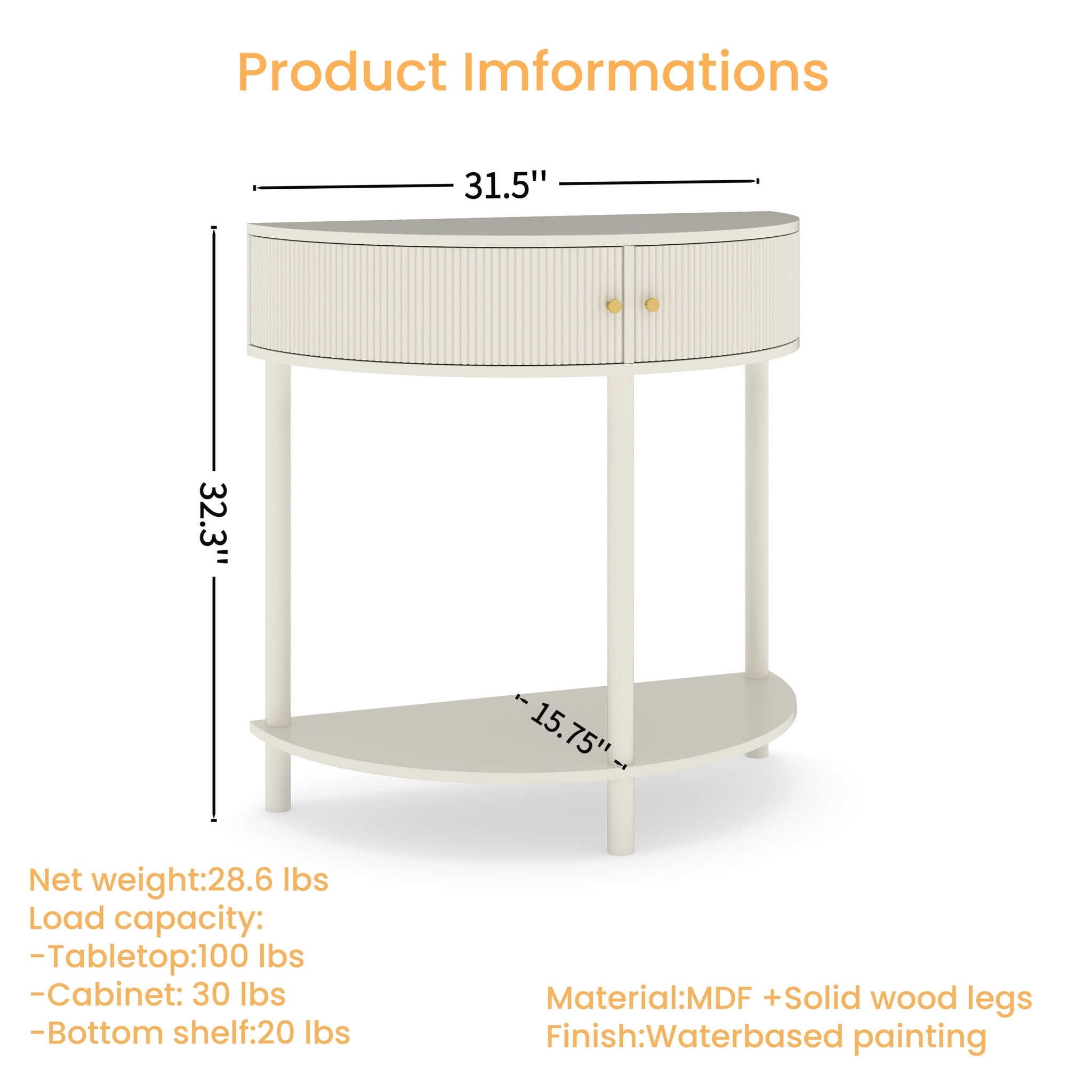 Demi Lune - Console Table With 2 Storage Drawers by Unique Piece Furniture