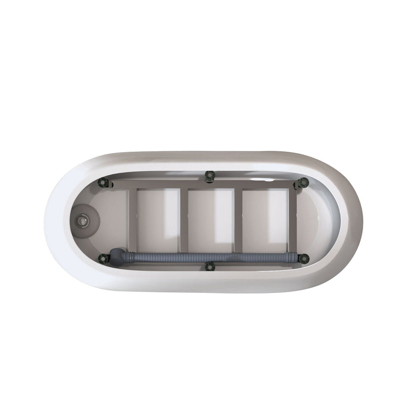 Special-Shaped Freestanding Slipper Bathtub, Overflow & Pop Up Drain