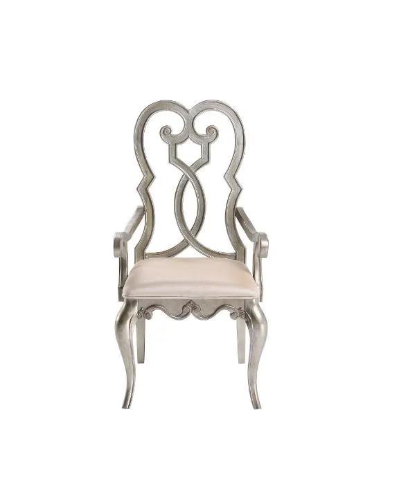 Esteban - Arm Chair (Set of 2) - Ivory Velvet & Antique Champagne by Unique Piece Furniture