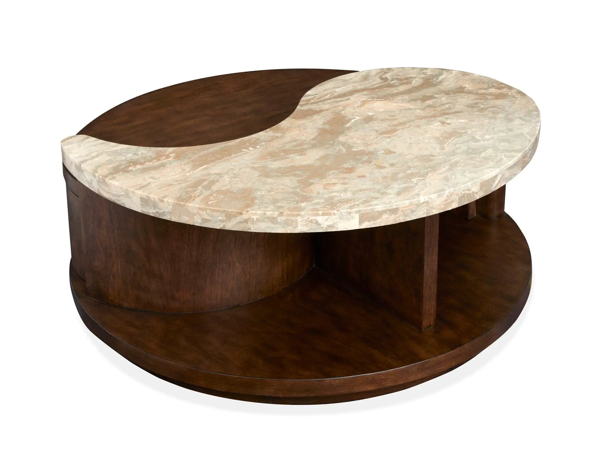 McPherson - Round Cocktail Table With Casters - Burnt Umber by Unique Piece Furniture