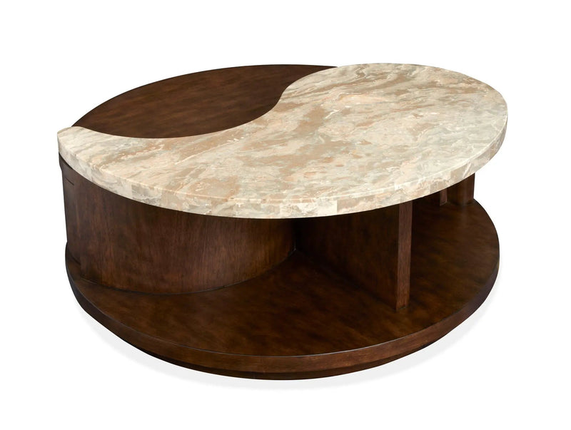 McPherson - Round Cocktail Table With Casters - Burnt Umber by Unique Piece Furniture
