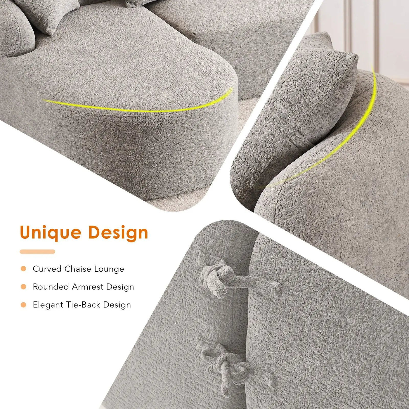 Combined Sofa With 4 Pillows by HouseOfZazla