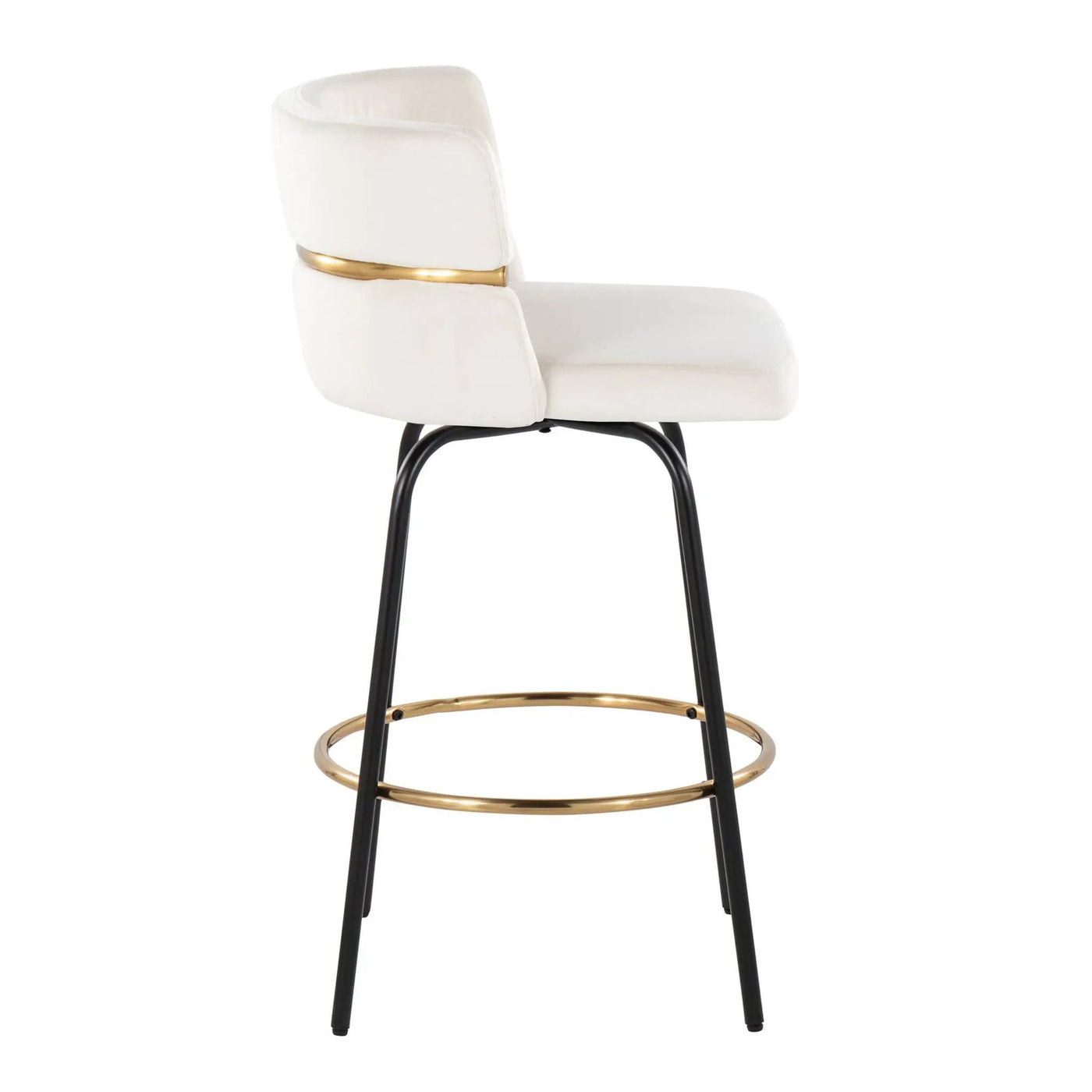 Cinch - Contemporary Fixed Height Counter Stool With Swivel & Round Footrest (Set of 2) by HouseOfZazla