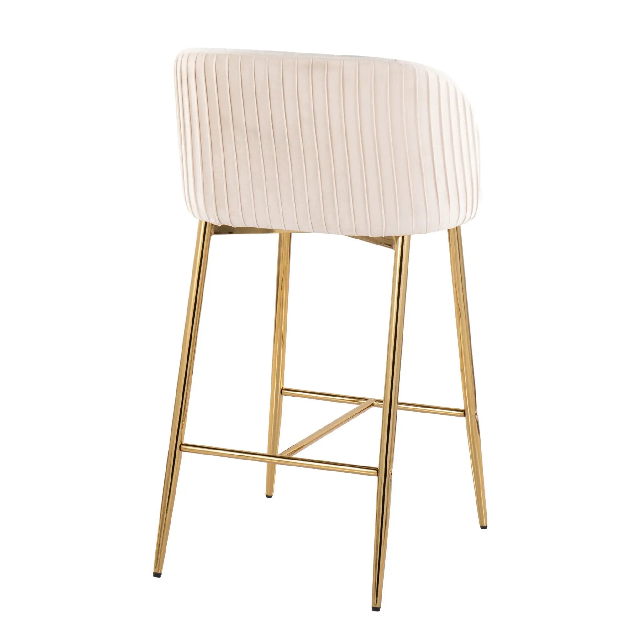 Fran - Pleated Contemporary / Glam Fixed Height Counter Stool (Set of 2) by HouseOfZazla