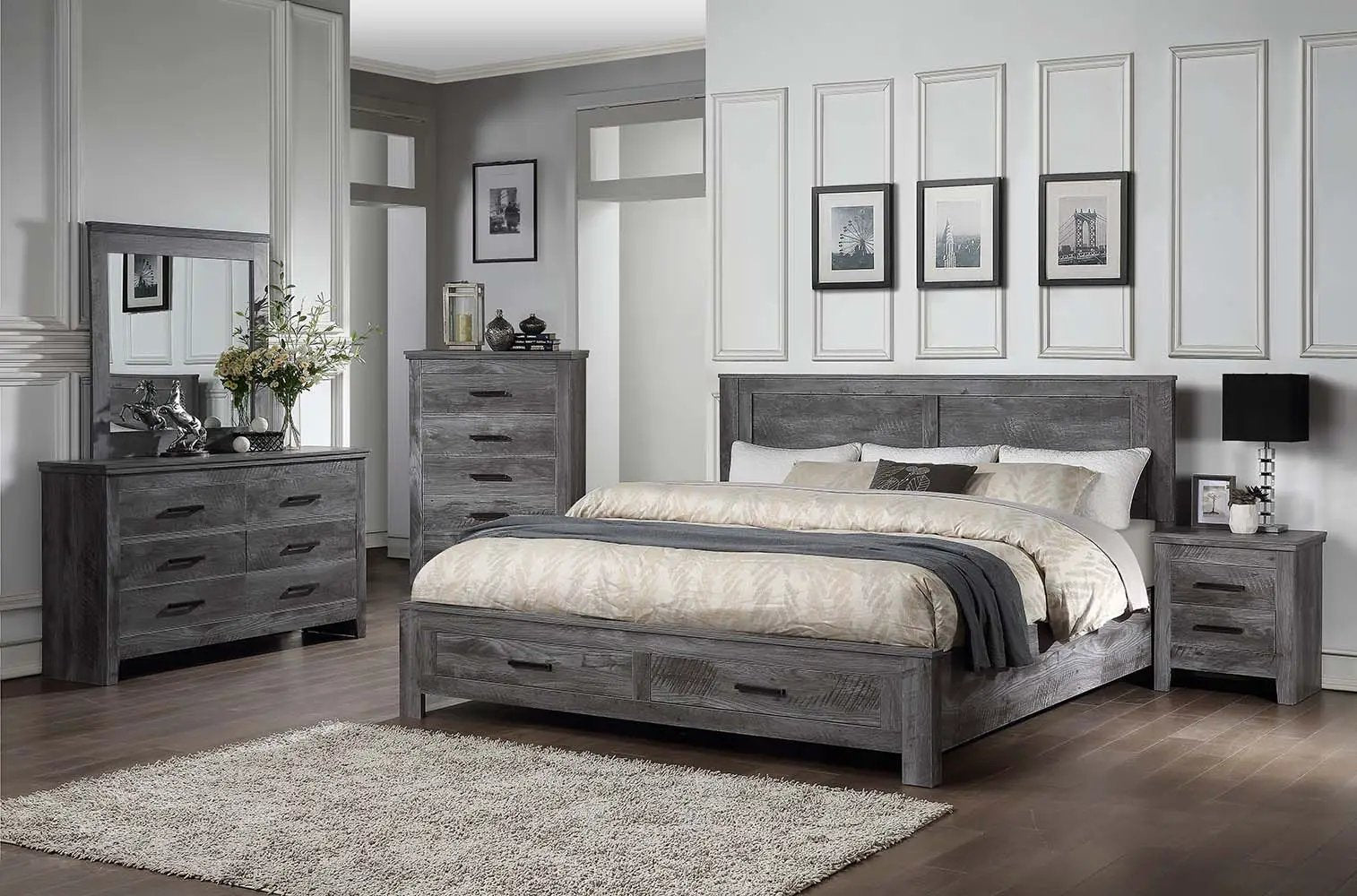 Vidalia - Mirror - Rustic Gray Oak by Unique Piece Furniture