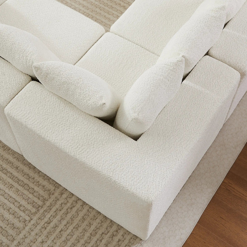 151.6-Inch Extra-Large L-Shaped Chenille Sectional Sofa by HouseOfZazla