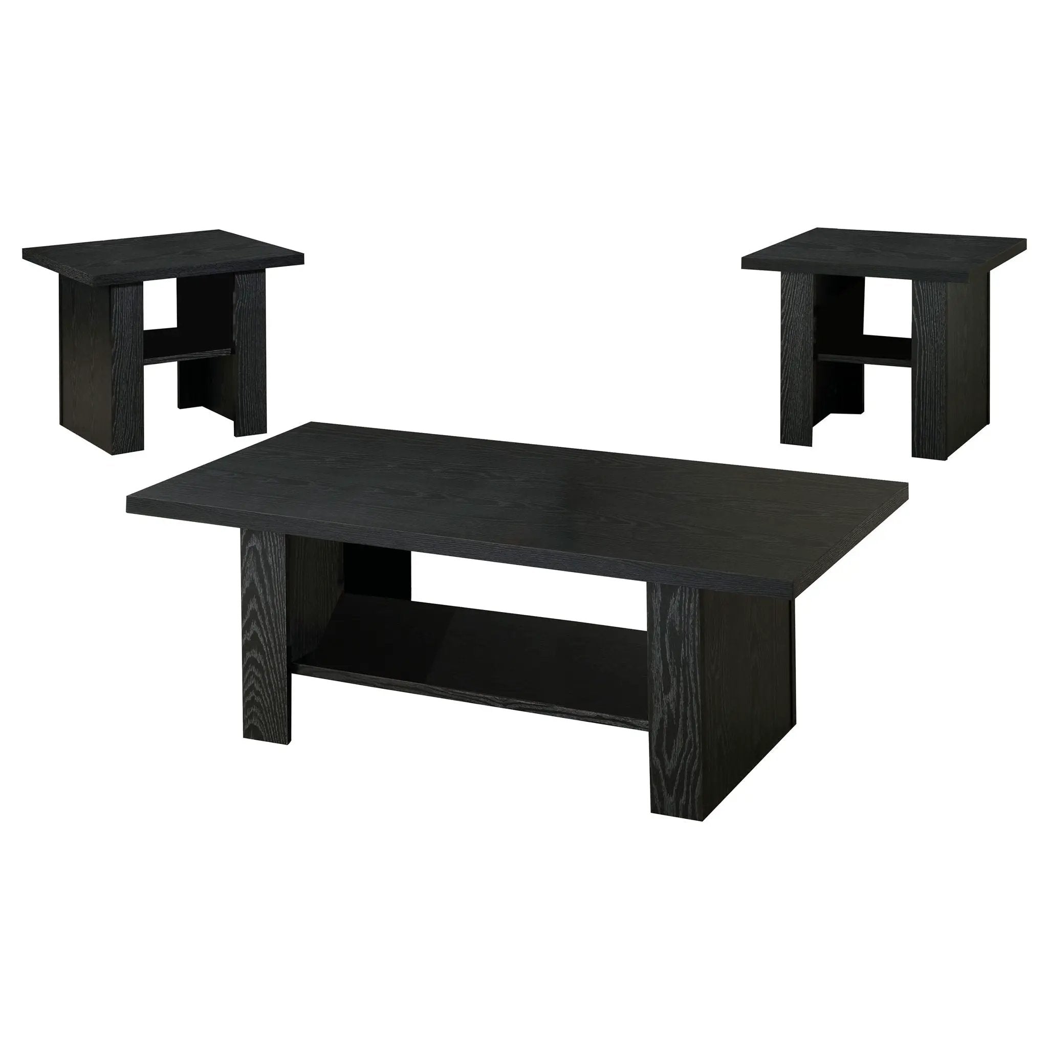 Salton - 3 Piece Coffee Table Set - Black by HouseOfZazla