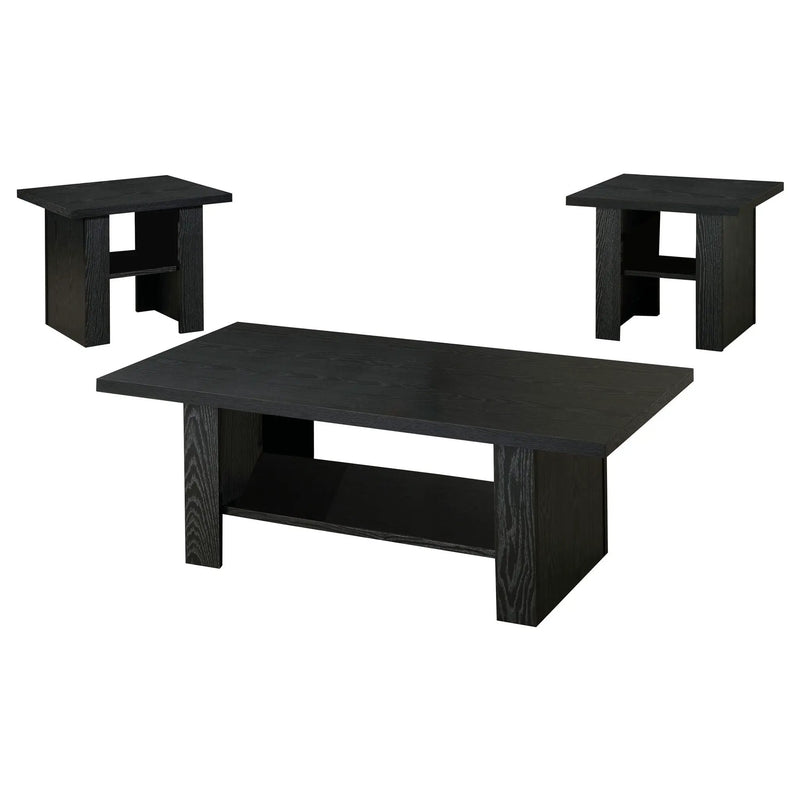 Salton - 3 Piece Coffee Table Set - Black by HouseOfZazla
