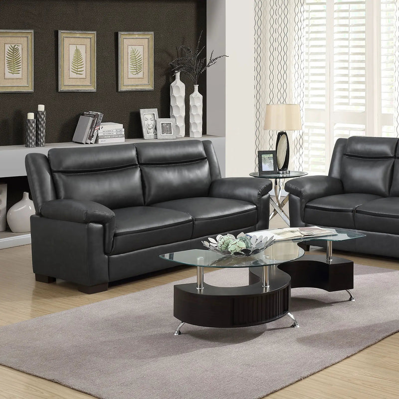 Arabella Upholstered Padded Arm Sofa Grey by Unique Piece Furniture