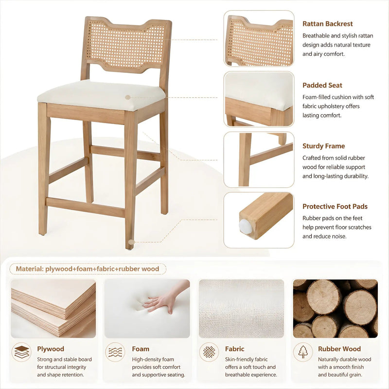 28" Farmhouse Barstools Set of 2 by HouseOfZazla