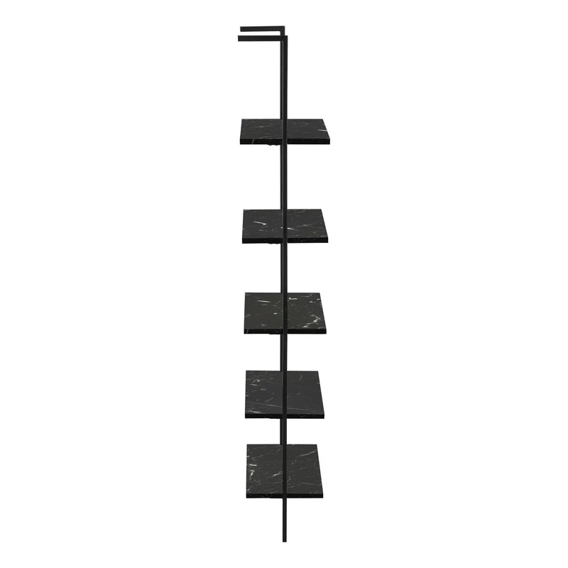 Bookshelf, Bookcase, Etagere, Ladder, 5 Tier, For Office, Marble Look Contemporary & Modern by Unique Piece Furniture