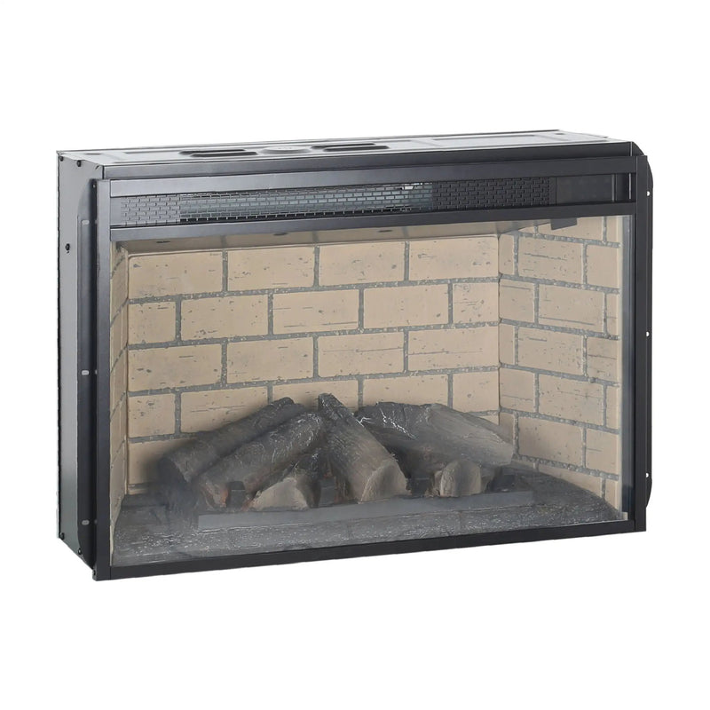 Infrared Quartz Heater Fireplace Insert -Woodlog Version With Brick by HouseOfZazla