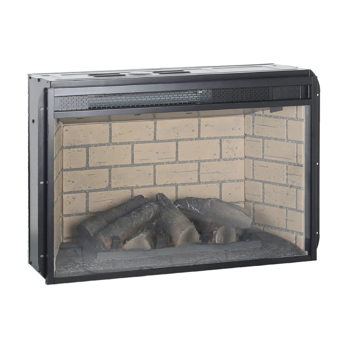 Infrared Quartz Heater Fireplace Insert -Woodlog Version With Brick by Unique Piece Furniture