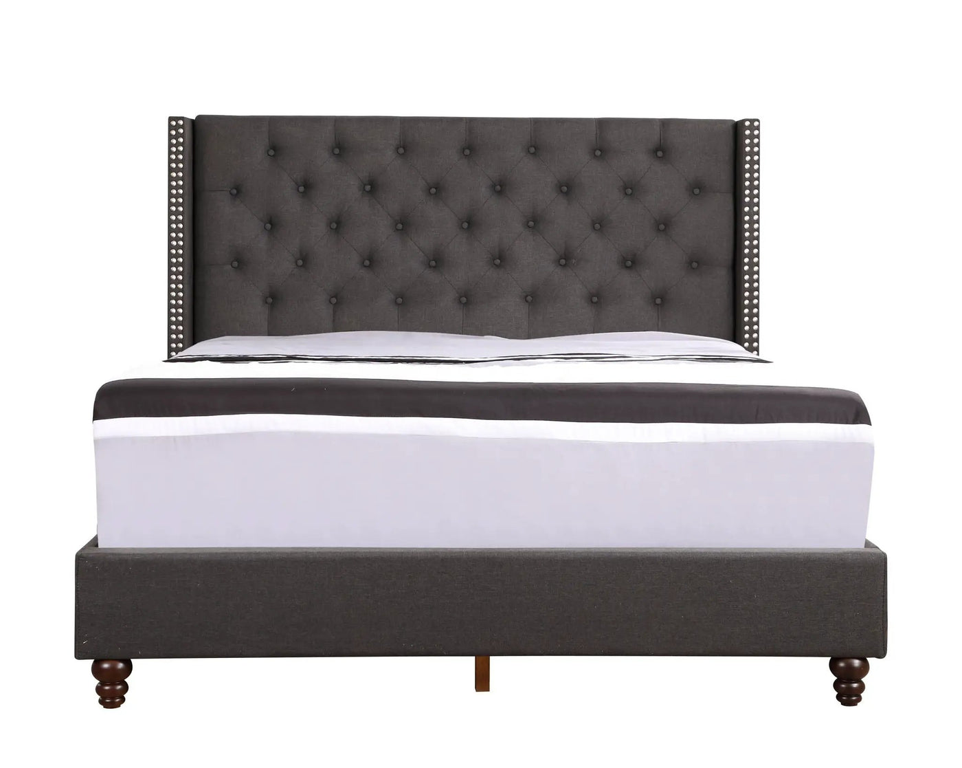 Nailhead Bed Transitional Vibrant by HouseOfZazla