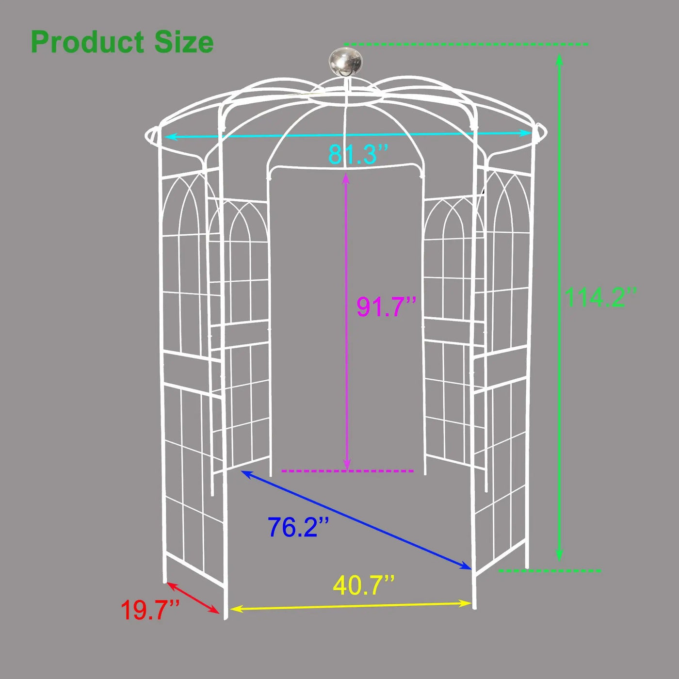 Metal Garden Arch Iron Garden Arbors Gazebo Dia High Birdcage Shape Pergola Pavilion For Wedding Ceremony by Unique Piece Furniture