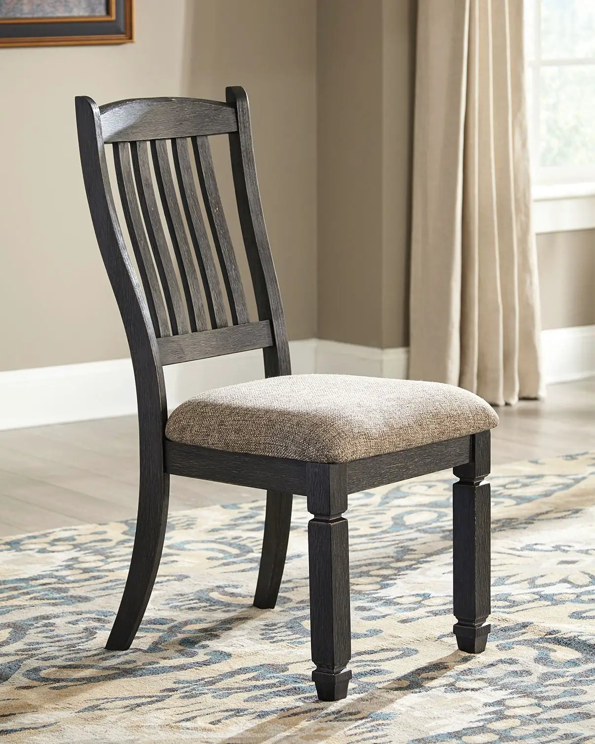 Tyler Creek - Dining UPH Side Chair (Set of 2) - Slatback - Black / Grayish Brown by Unique Piece Furniture