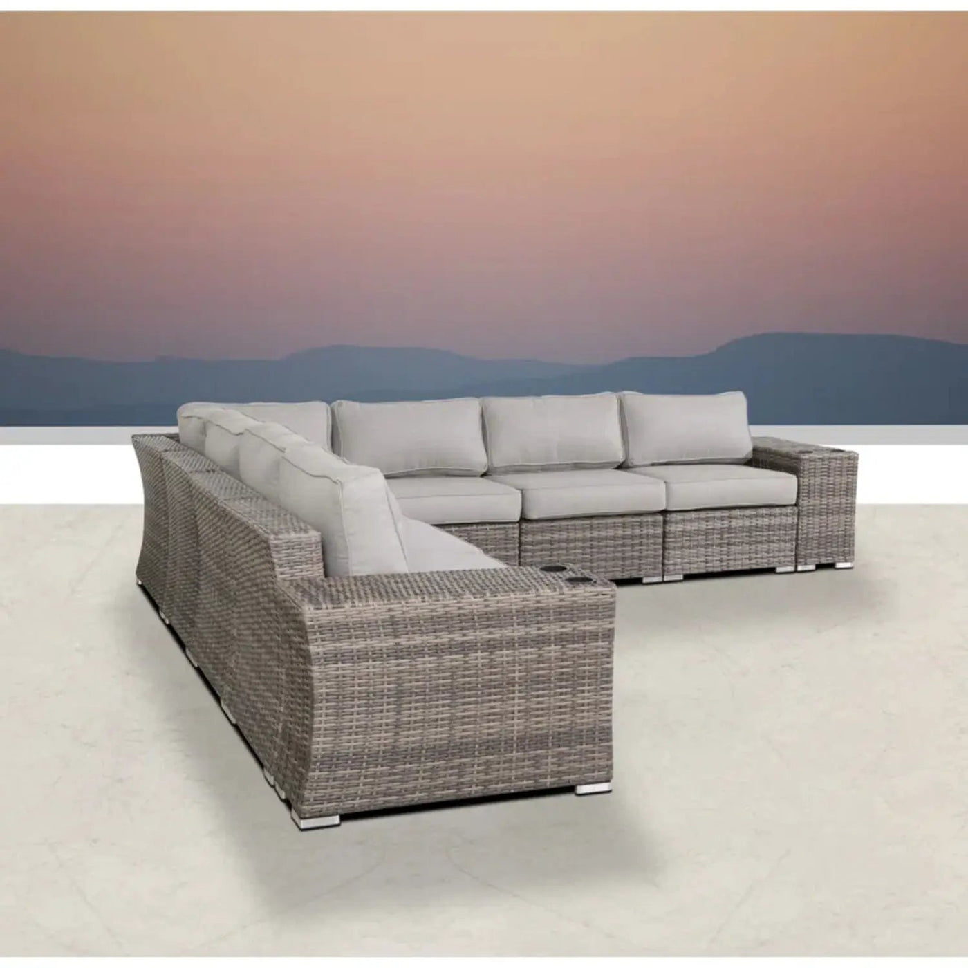 Rattan Sectional Sofa Set With Cushions by HouseOfZazla