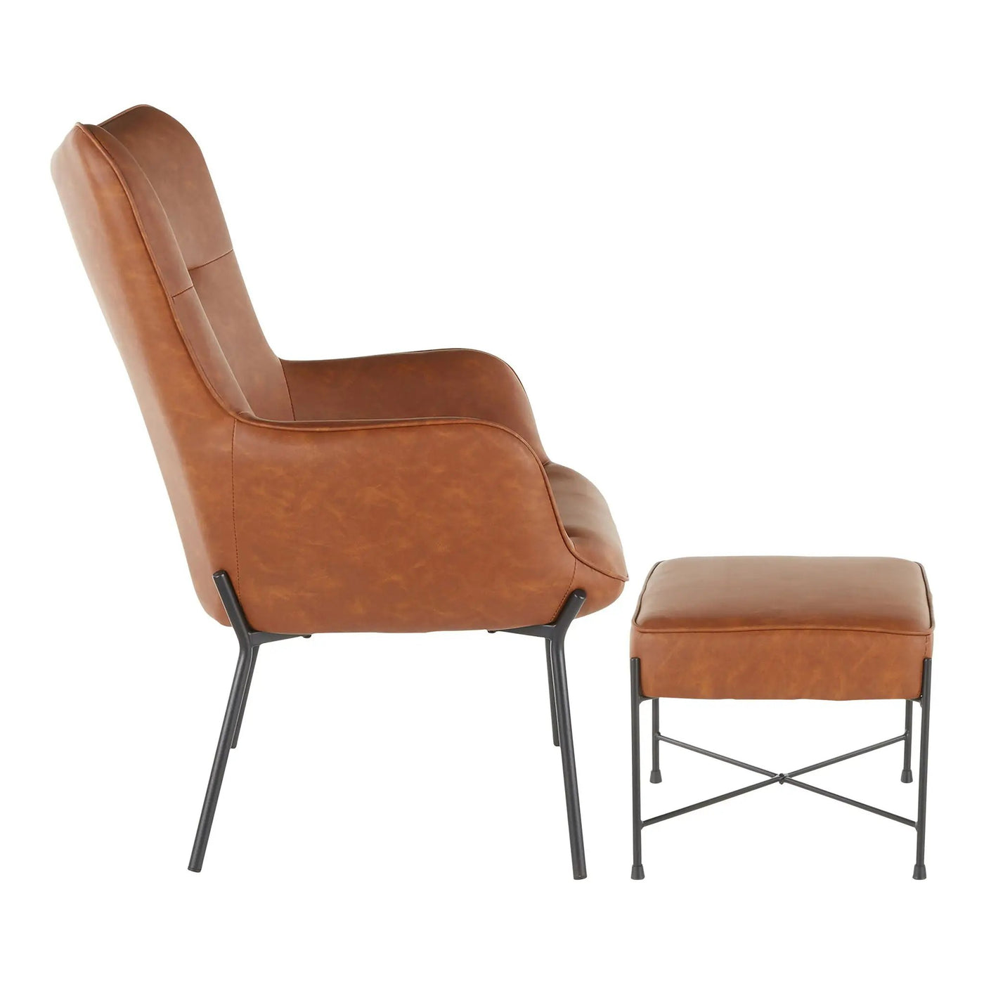 Izzy - Industrial Lounge Chair & Ottoman Set by HouseOfZazla