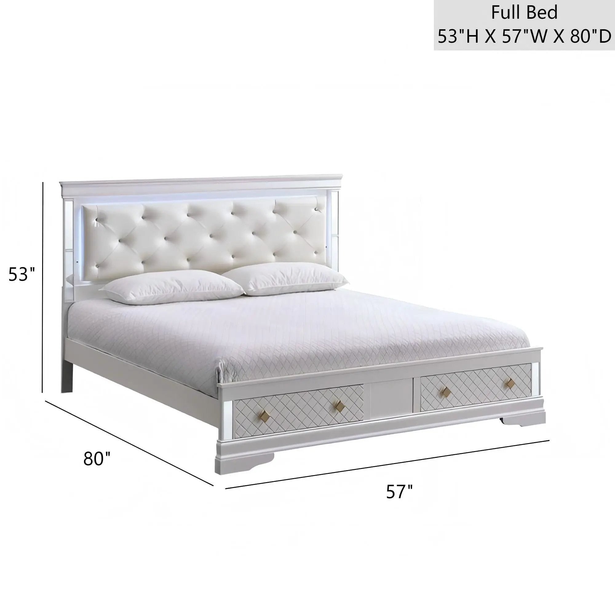 Verona - Bed With LED Accent Lighting, 2 Drawers by HouseOfZazla