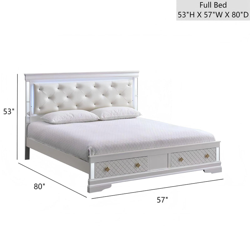 Verona - Bed With LED Accent Lighting, 2 Drawers by HouseOfZazla