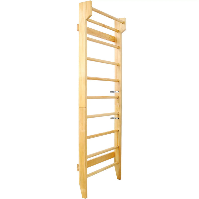 Gymnastics Stall Bar Multi Use Swedish Ladder For Home Gym And Physical Therapy - Natural by HouseOfZazla