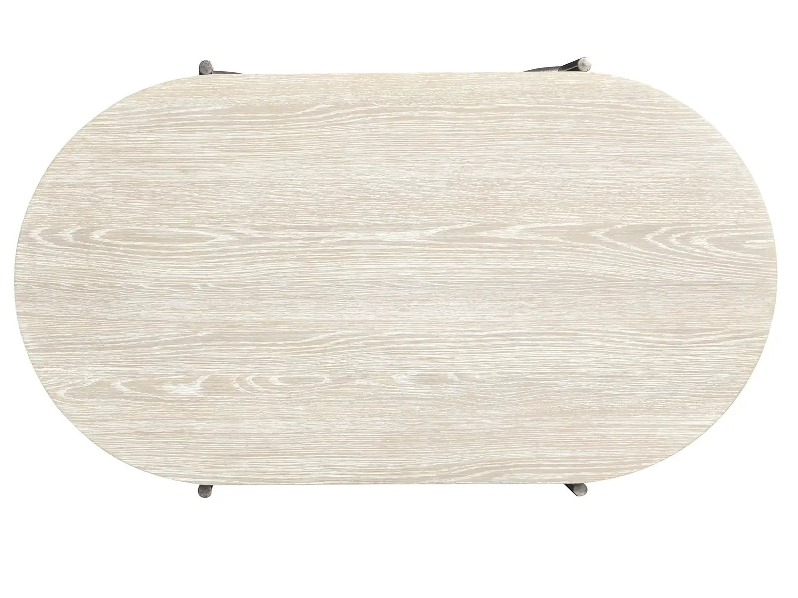 Jennings - Oval Cocktail Table With Two Ottomans - Edgecomb Gray And Weathered Antique Nickel by Unique Piece Furniture