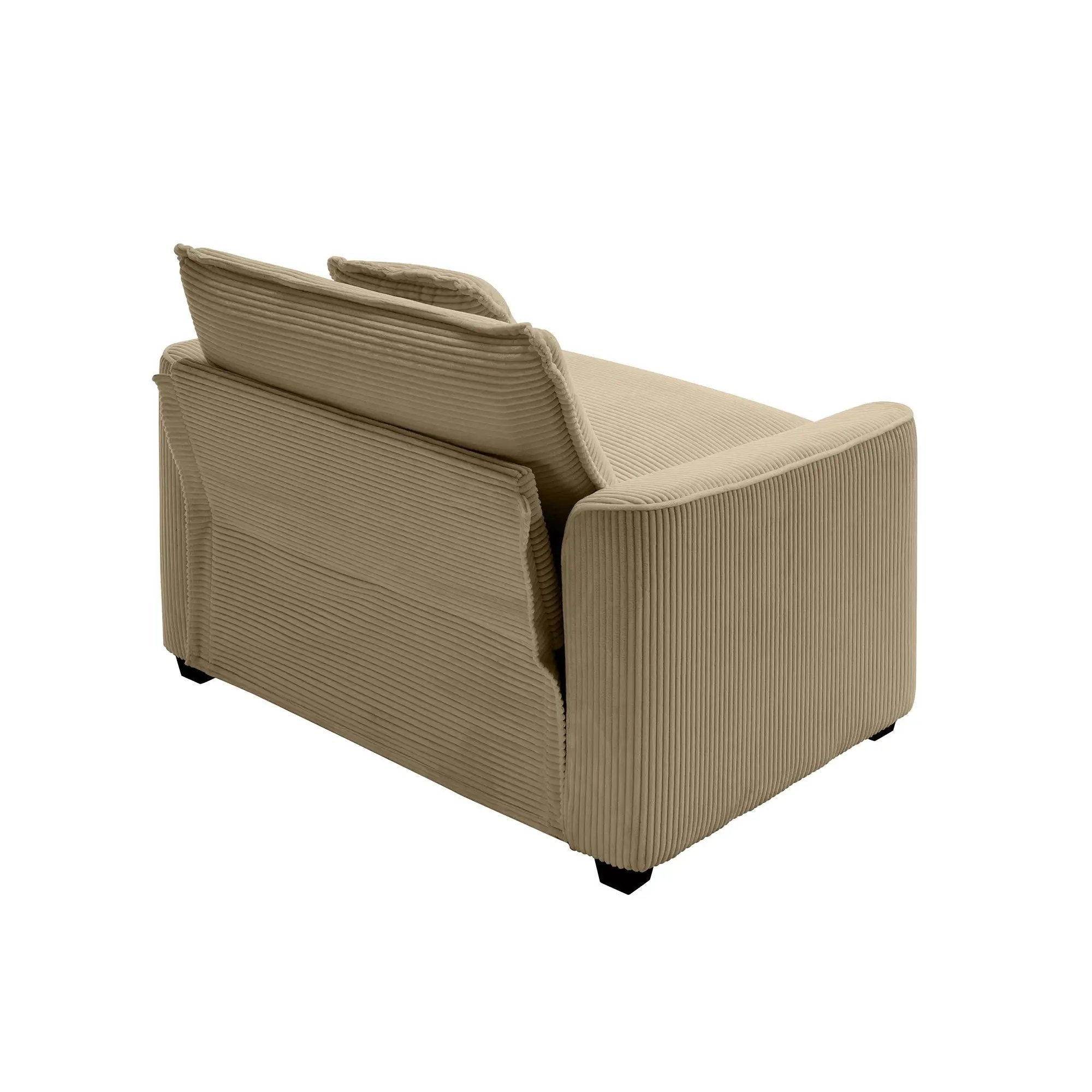 Modern Classic Fabric Single Chair Deep Seat Sofa With Pillow by HouseOfZazla