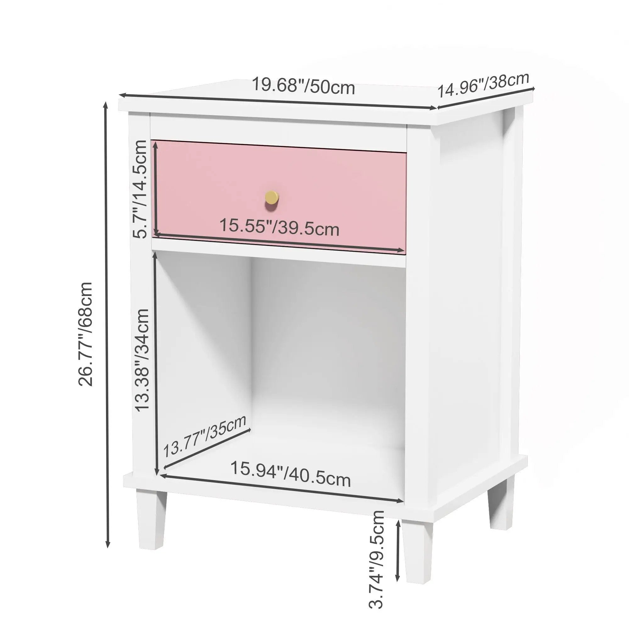 Nightstand With 1 Drawer 1 Shelf by HouseOfZazla