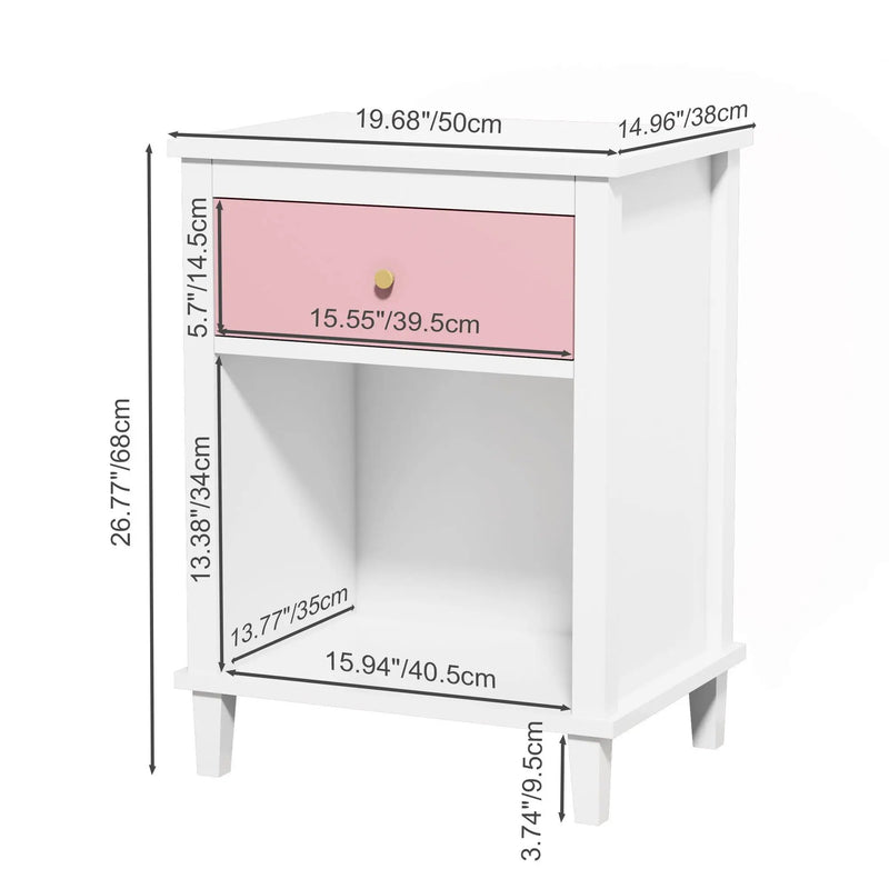 Nightstand With 1 Drawer 1 Shelf by HouseOfZazla