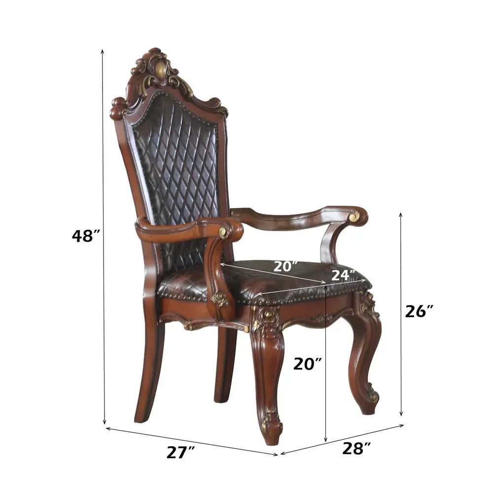 Picardy - Arm Chair (Set of 2) - Synthetic Leather & Honey Oak by Unique Piece Furniture