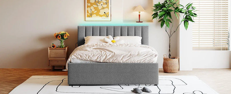 Upholstered Platform Bed With Trundle by HouseOfZazla