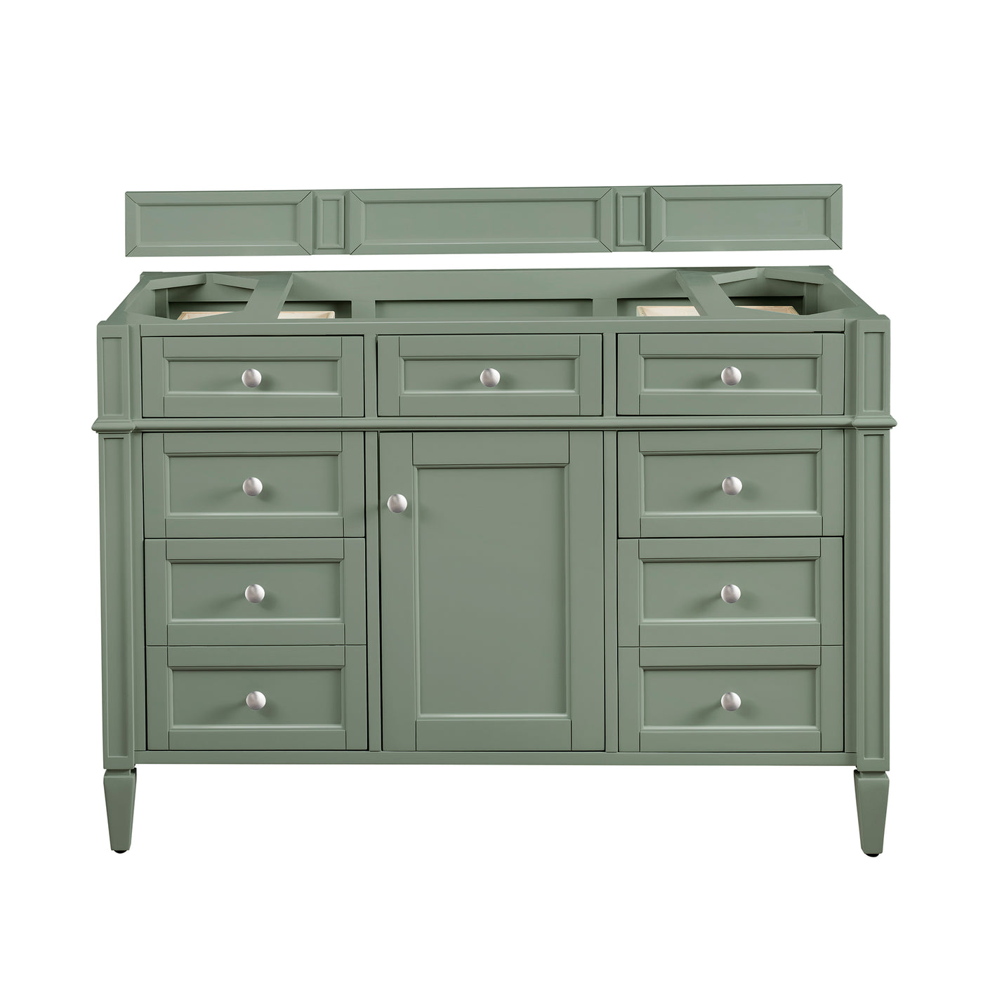 James Martin Brittany 48" Single Bathroom Vanity, Smokey Celadon, cabinet without a countertop