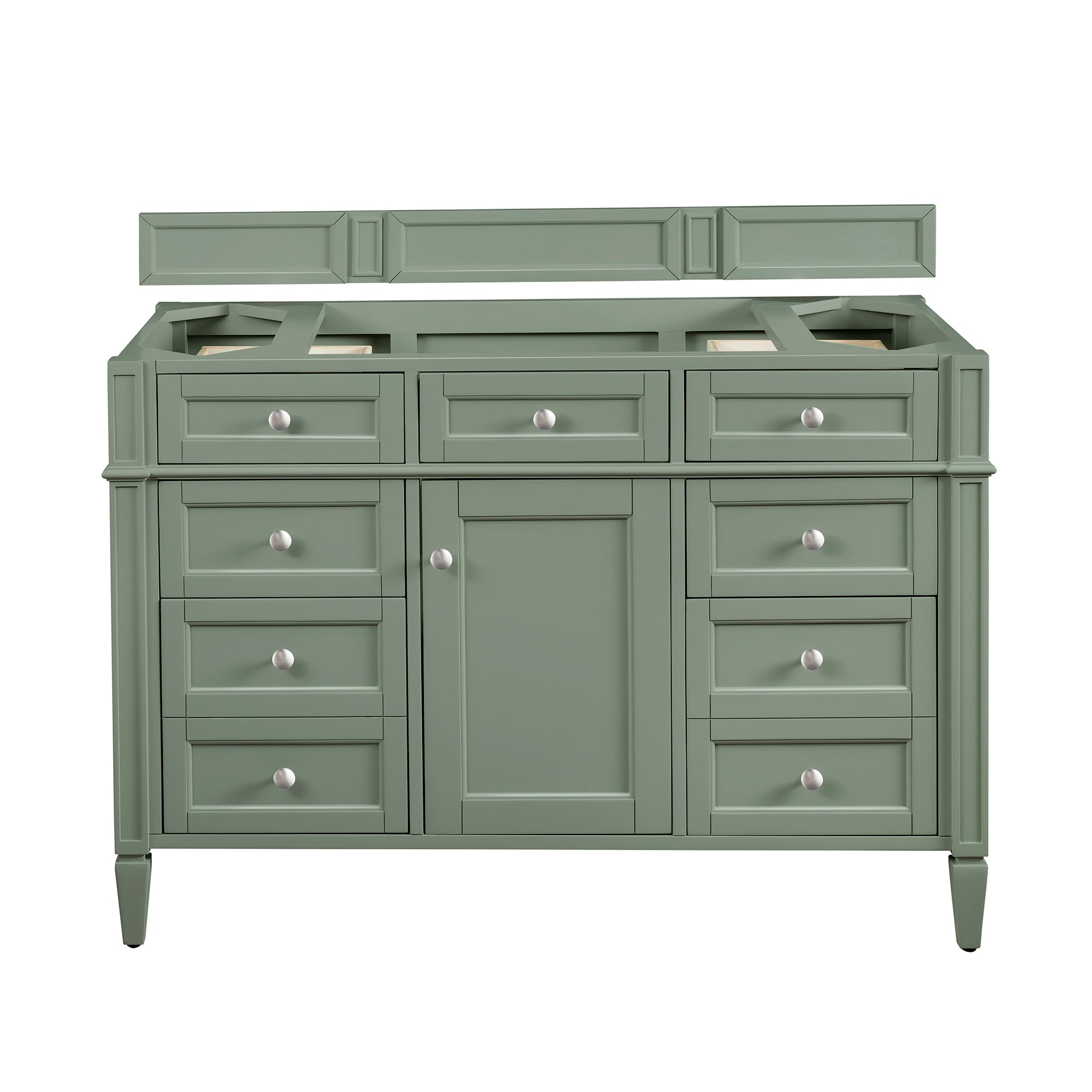 James Martin Brittany 48" Single Bathroom Vanity, Smokey Celadon, cabinet without a countertop