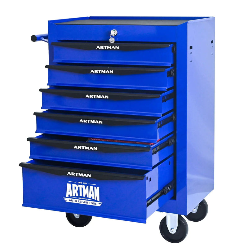Rolling Metal Tool Chest With Drawers, Steel Storage Cabinet With Ball Bearing Slides by HouseOfZazla