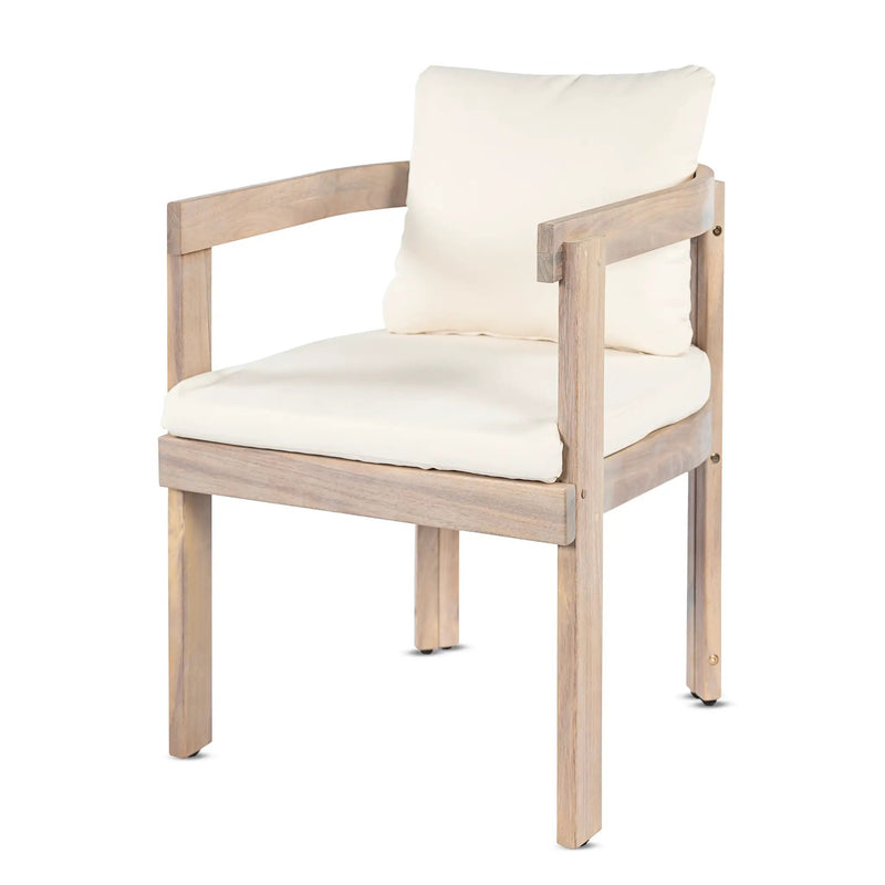 7 Pieces Acacia Wood Outdoor Dining Set with Cream Cushions by HouseOfZazla
