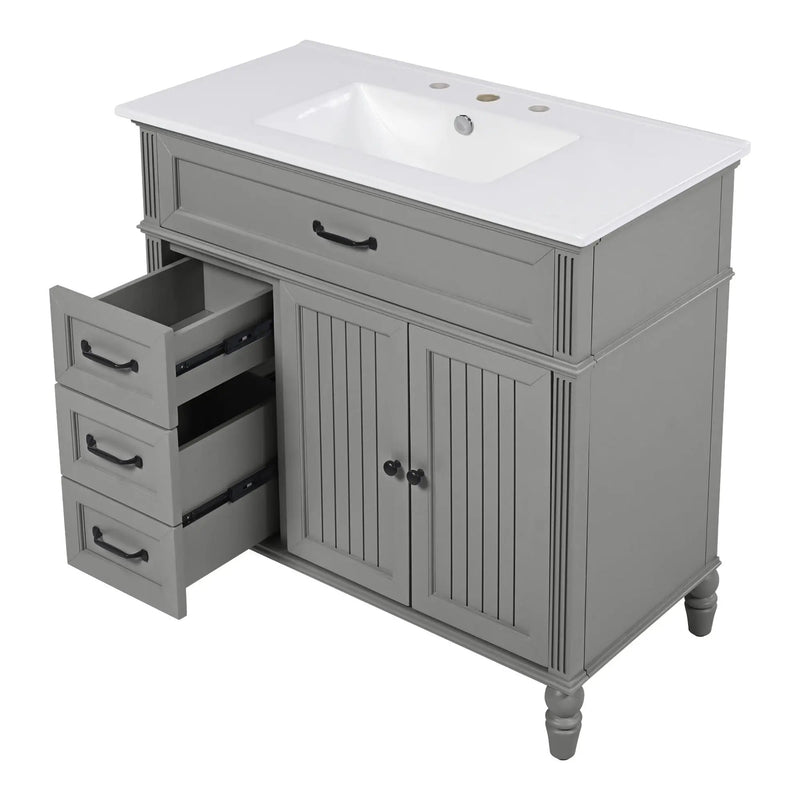 Bathroom Vanity With Sink, Freestanding Cabinet & Drawers by HouseOfZazla