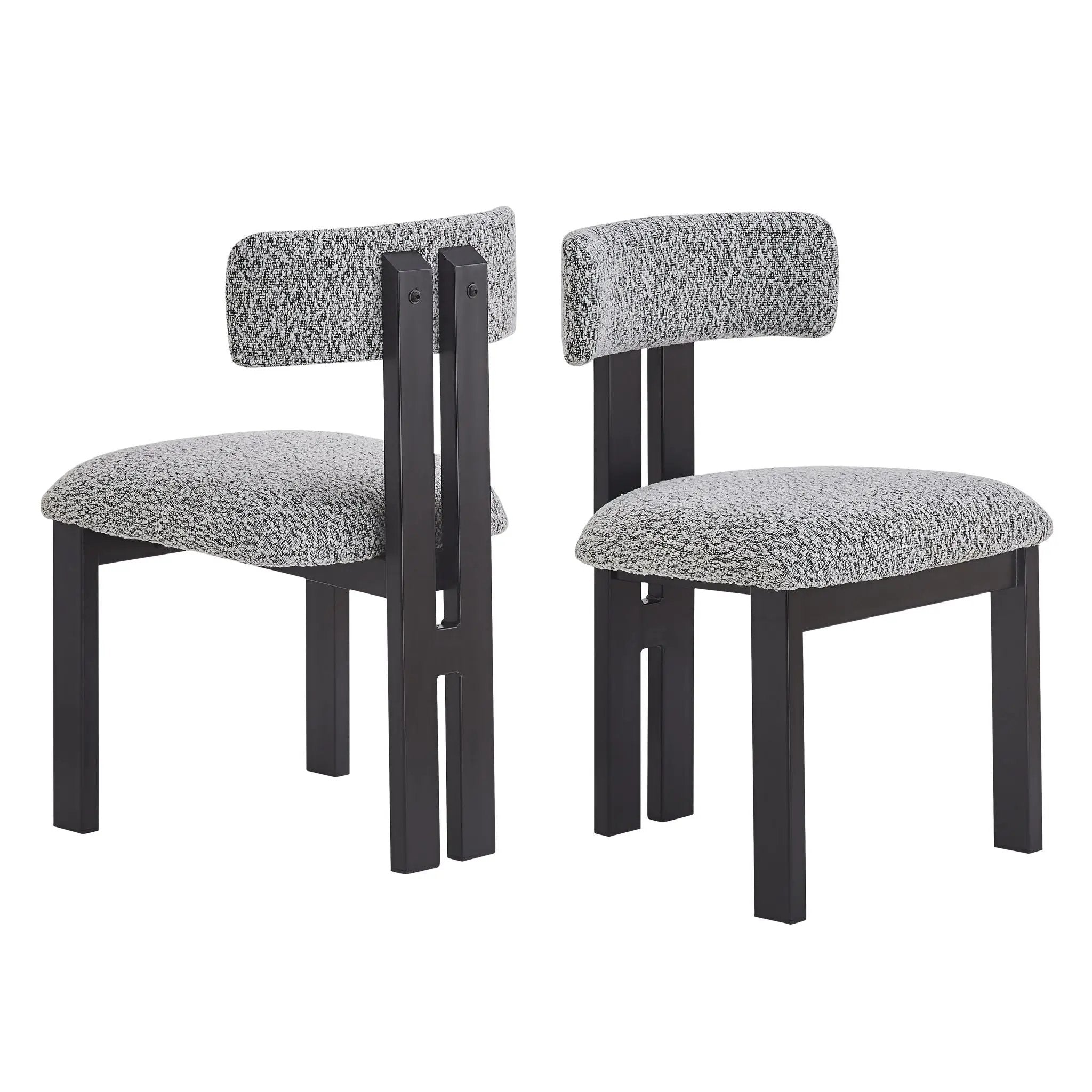 Modern Upholstered Armless Dining Chairs With Metal Legs by HouseOfZazla