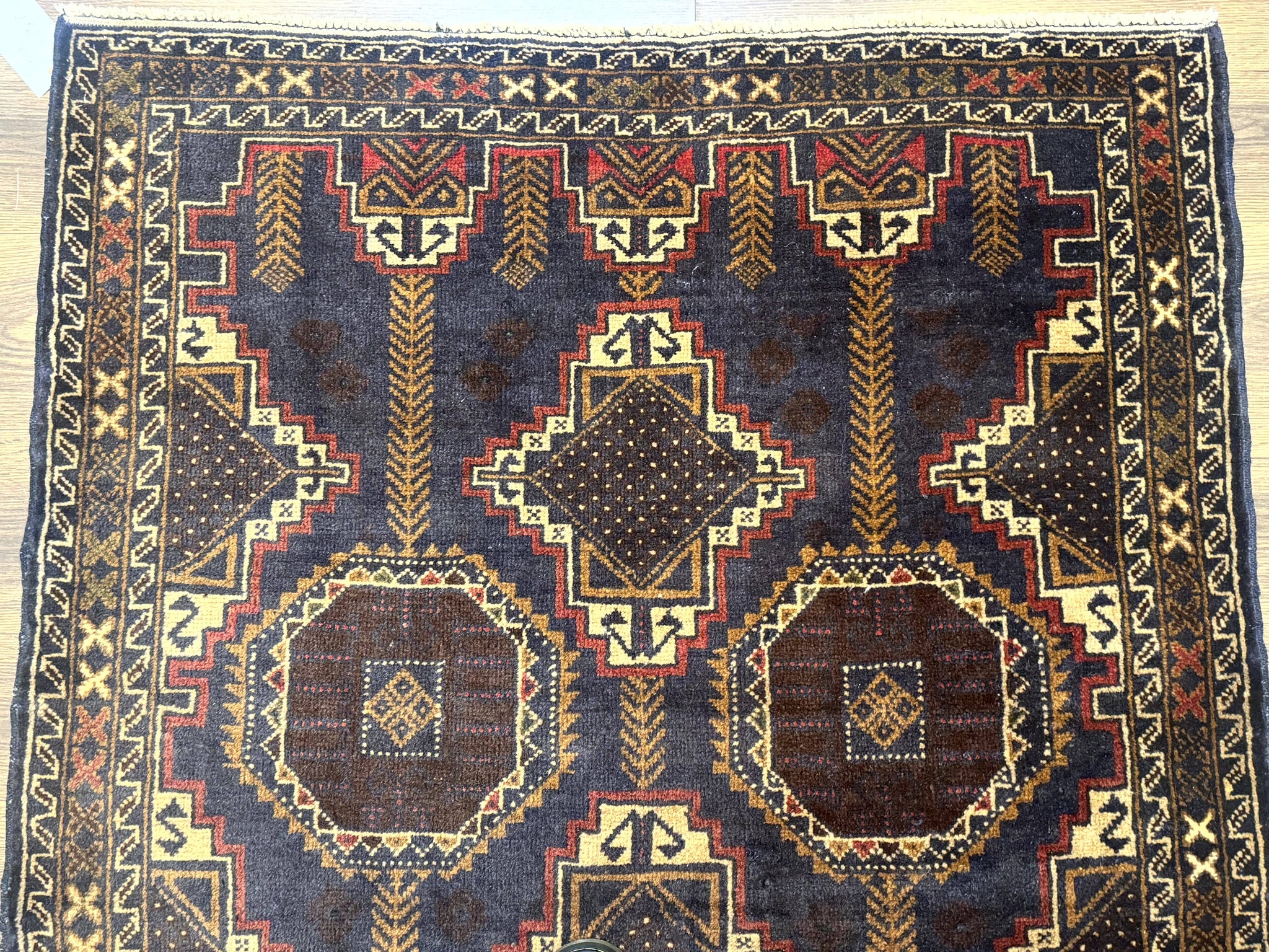 Navy Blue Afghan Balouch Rug 4x6, Handmade, New by Jewel Rugs