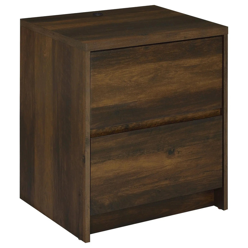 Westpark 2-drawer Nightstand LED Lights and USB Dark Pine by Unique Piece Furniture