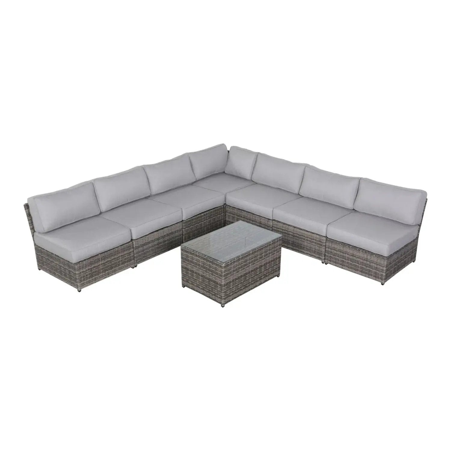 Comfortable Modern Patio Rattan Sectional Set With Cushions by Unique Piece Furniture