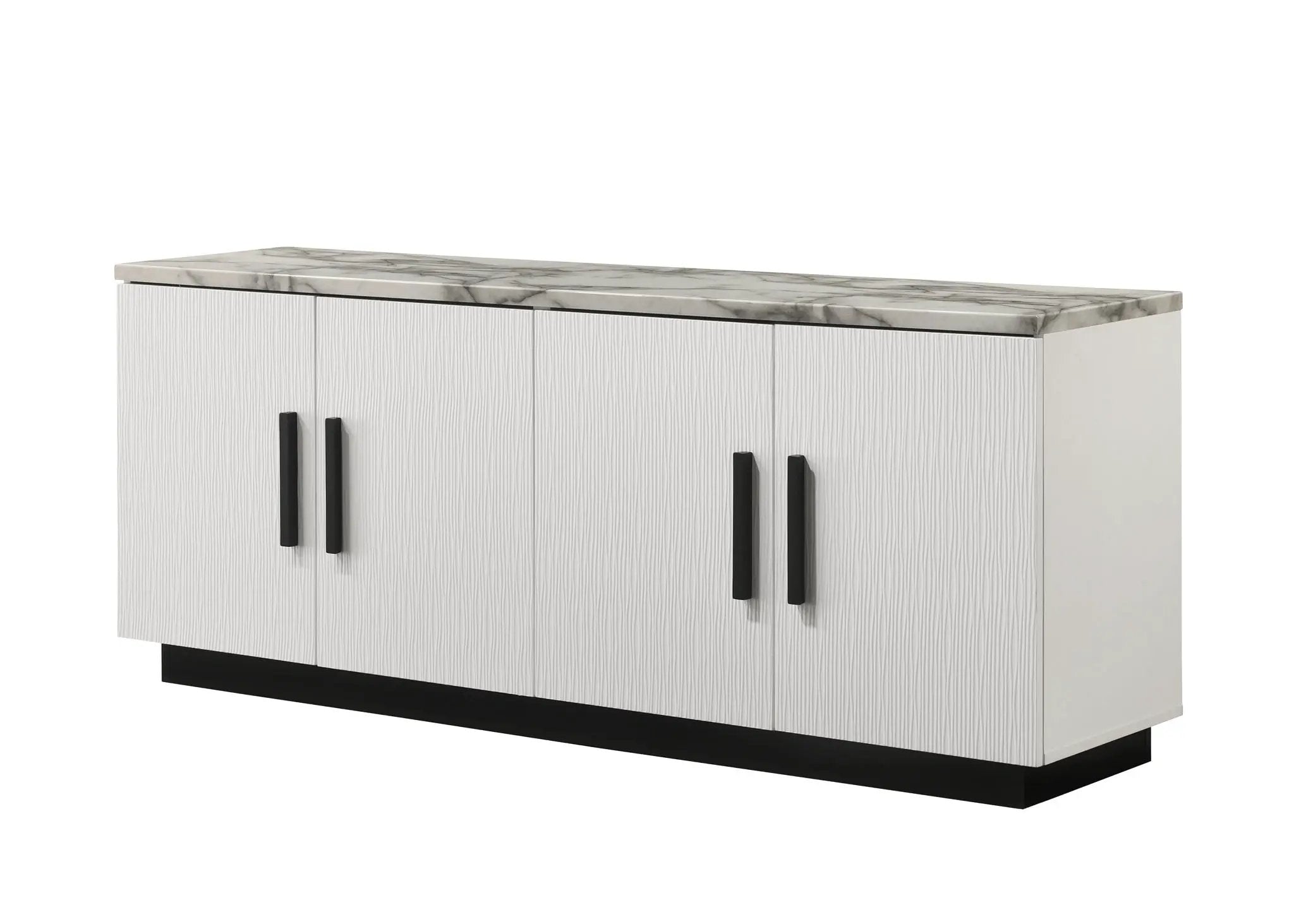 Matilda Cabinet Console Table with White Faux Marble Top by HouseOfZazla