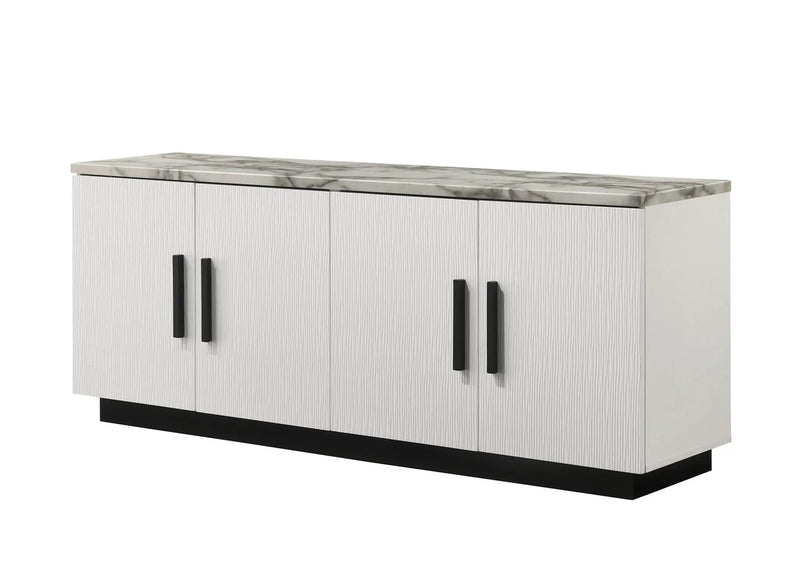 Matilda Cabinet Console Table with White Faux Marble Top by HouseOfZazla